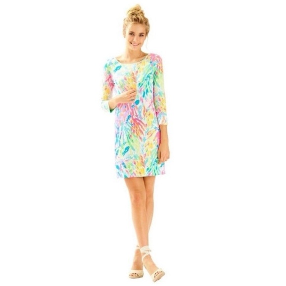 Lilly Pulitzer Dresses & Skirts - Lilly Pulitzer Marlowe Multi sparkling Sands shift Pima cotton dress Sz M